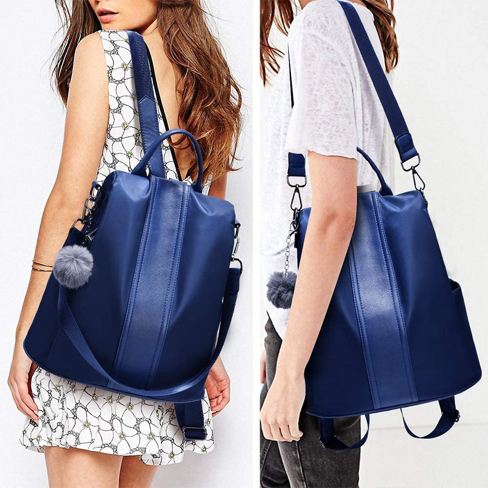 Women Backpack Purse Waterproof Nylon Anti-theft Rucksack Lightweight Shoulder Bag