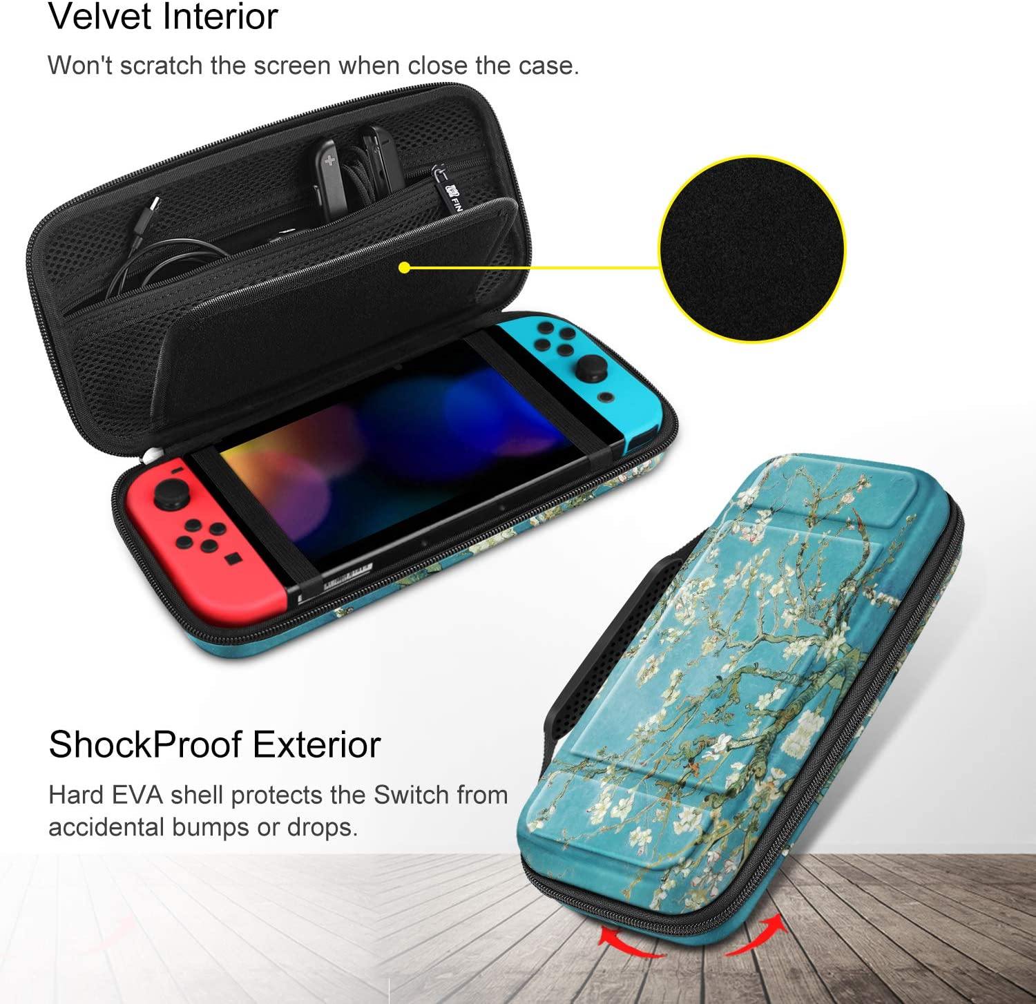Fintie Carry Case for Nintendo Switch - [Shockproof] Hard Shell Protective Cover Travel Bag w/10 Game Card Slots - JOY2ESpree