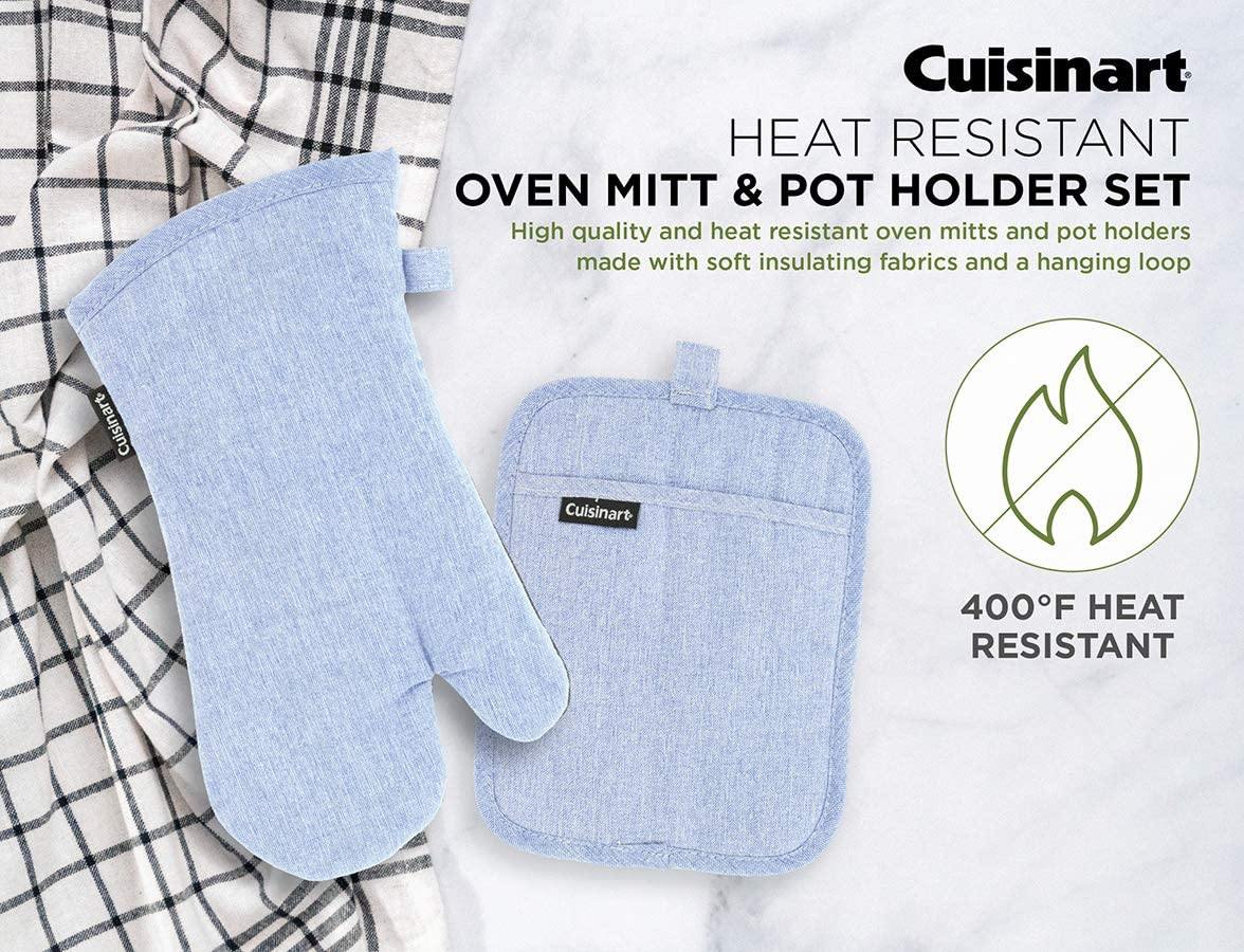 Cuisinart Chambray Neoprene Mini Oven Mitts, 2 Pack – Heat Resistant to 400 F . - JOY2ESpree