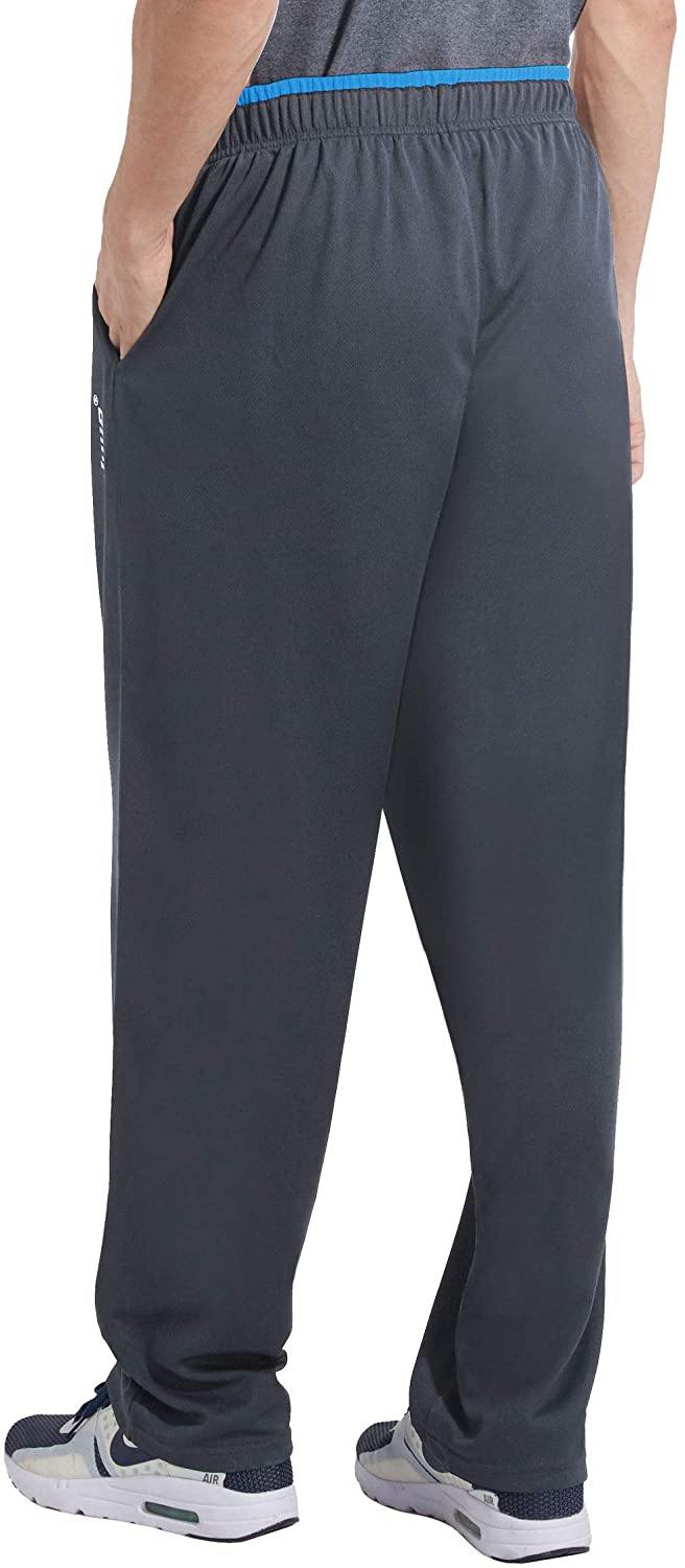 Duuluup Mens Jogger Sweatpants with Pockets Open Bottom Elastic Waist Workout Pants for Training Track Running - JOY2ESpree