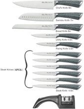 
                        
                          Muat gambar ke penampil Galeri, Harriet Knife Set, 14-Piece Kitchen Knife Set with Block Wooden, German Stainless Steel Professional Chef Knife Set with Sharpener, White - JOY2ESpree
                        
                      