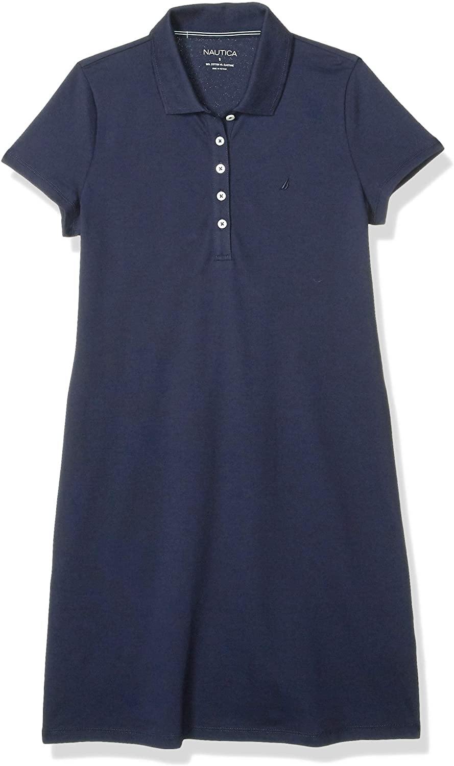 Nautica Women's Easy Classic Short Sleeve Stretch Cotton Polo Dress - JOY2ESpree
