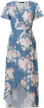 
                        
                          Load image into Gallery viewer, Miessial Women's Summer Chiffon V Neck Ruffle Maxi Dress Polka Dot Long Beach Wrap Dress
                        
                      