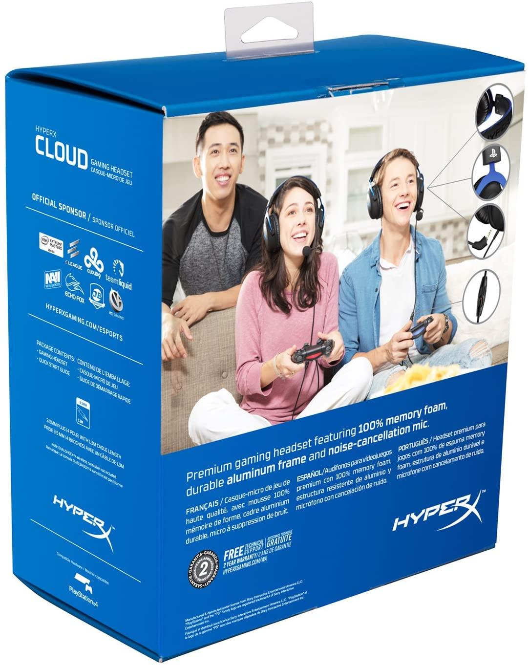 HyperX Cloud - Official PlayStation Licensed Gaming Headset for PS4 and PS5 with In-Line Audio Control - JOY2ESpree