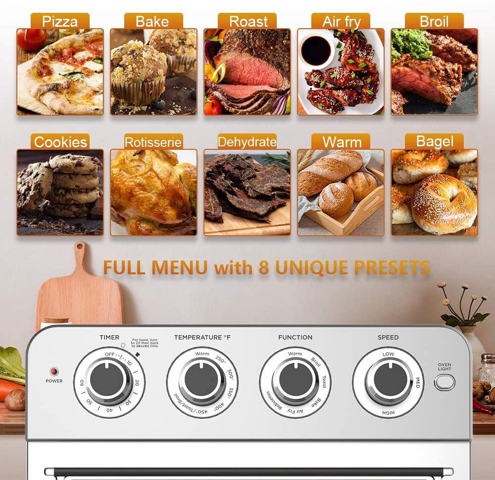 Air Fryer Toaster Oven Combo 8-in-1 Countertop Rotisserie & Dehydrator - JOY2ESpree
