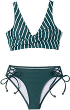 
                        
                          Load image into Gallery viewer, CUPSHE Women's Bikini Swimsuit Floral Print Lace Up Two Piece Bathing Suit
                        
                      