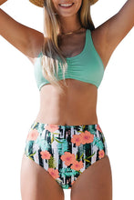 
                        
                          Muat gambar ke penampil Galeri, CUPSHE Women's High Waisted Bikini Floral Lace Up Two Piece Swimsuits
                        
                      