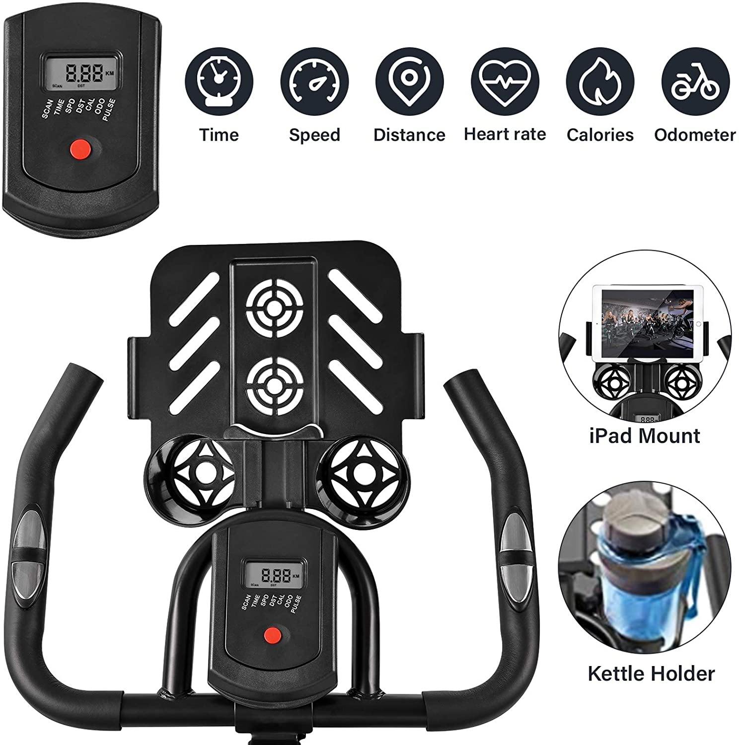 Houssem Indoor Cycling Bike, Stationary Exercise Bike for Home Gym, Workout Flywheel Bicycles, Belt Drive, Resistance Adjustment - JOY2ESpree