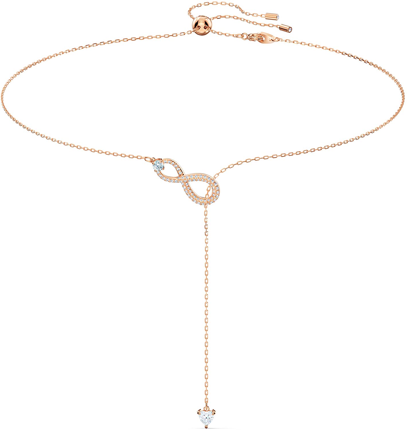 SWAROVSKI Women's Infinity Jewelry Collections, Rhodium Finish, Rose Gold Tone Finish, Clear Crystals - JOY2ESpree