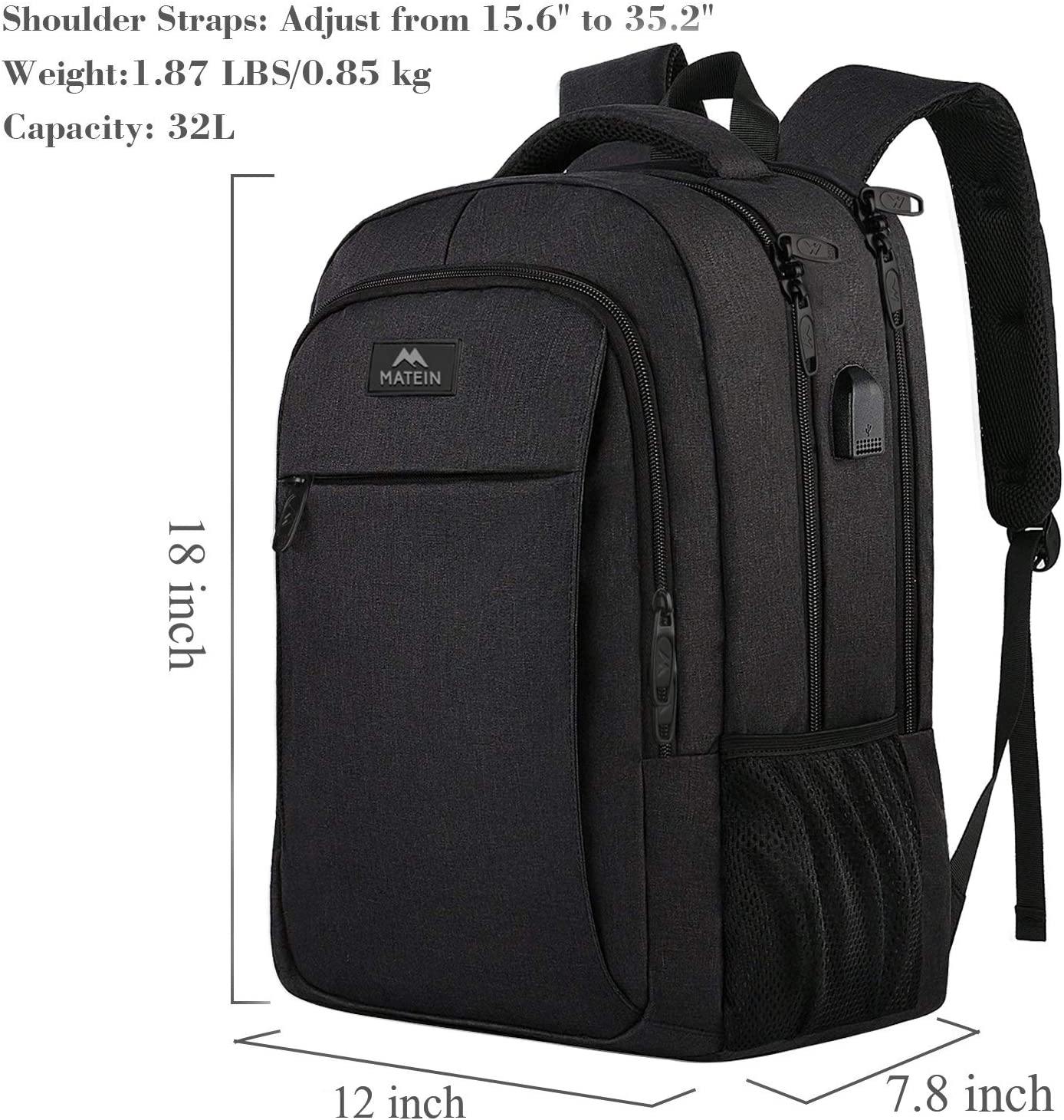 Matein Travel Laptop Backpack, Business Anti Theft Slim Durable Laptops Backpack - JOY2ESpree