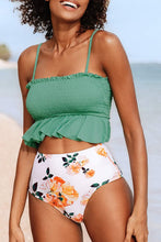 
                        
                          Muat gambar ke penampil Galeri, CUPSHE Women's High Waist Bikini Swimsuit Ruffle Smock Floral Print Two Piece Bathing Suit
                        
                      