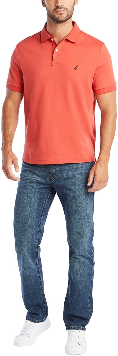 Nautica Men's Classic Fit Short Sleeve Solid Soft Cotton Polo Shirt - JOY2ESpree