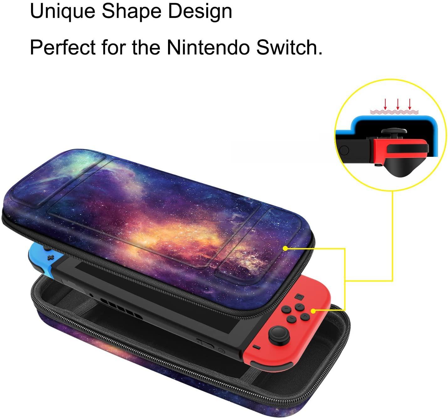 Fintie Carry Case for Nintendo Switch - [Shockproof] Hard Shell Protective Cover Travel Bag w/10 Game Card Slots - JOY2ESpree