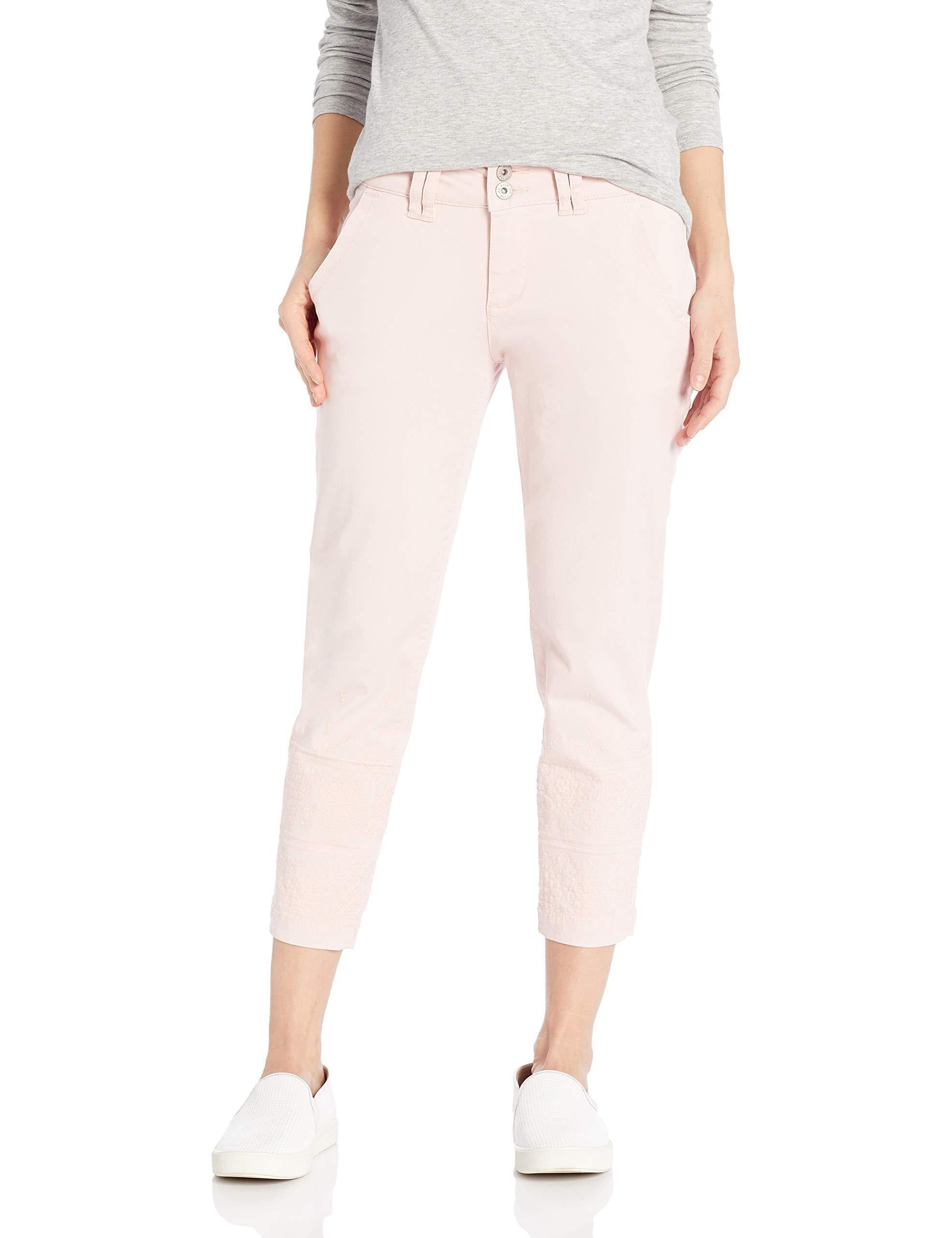 Jag Jeans Women's Petite Flora Chino Crop with Embroidery
