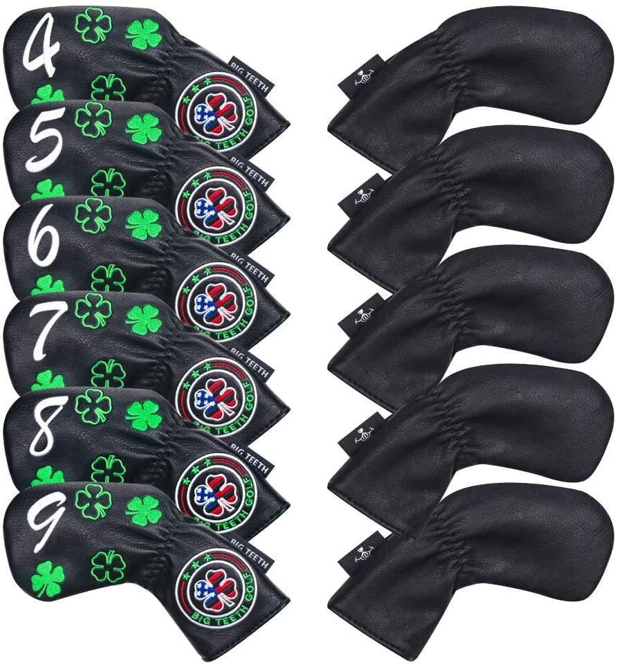 Golf Iron Head Covers 11Pcs Golf Club Protector Lucky Clover for Titleist Callaway Taylormade - JOY2ESpree