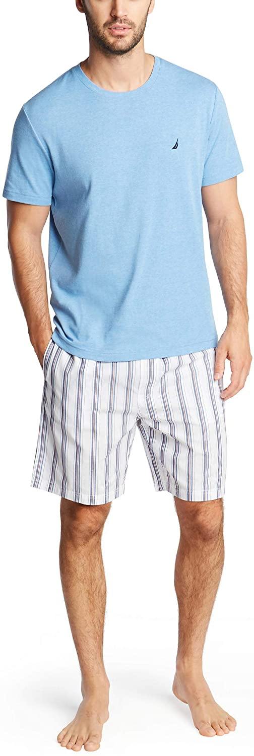 Nautica Men's Soft Woven 100% Cotton Elastic Waistband Sleep Pajama Short - JOY2ESpree