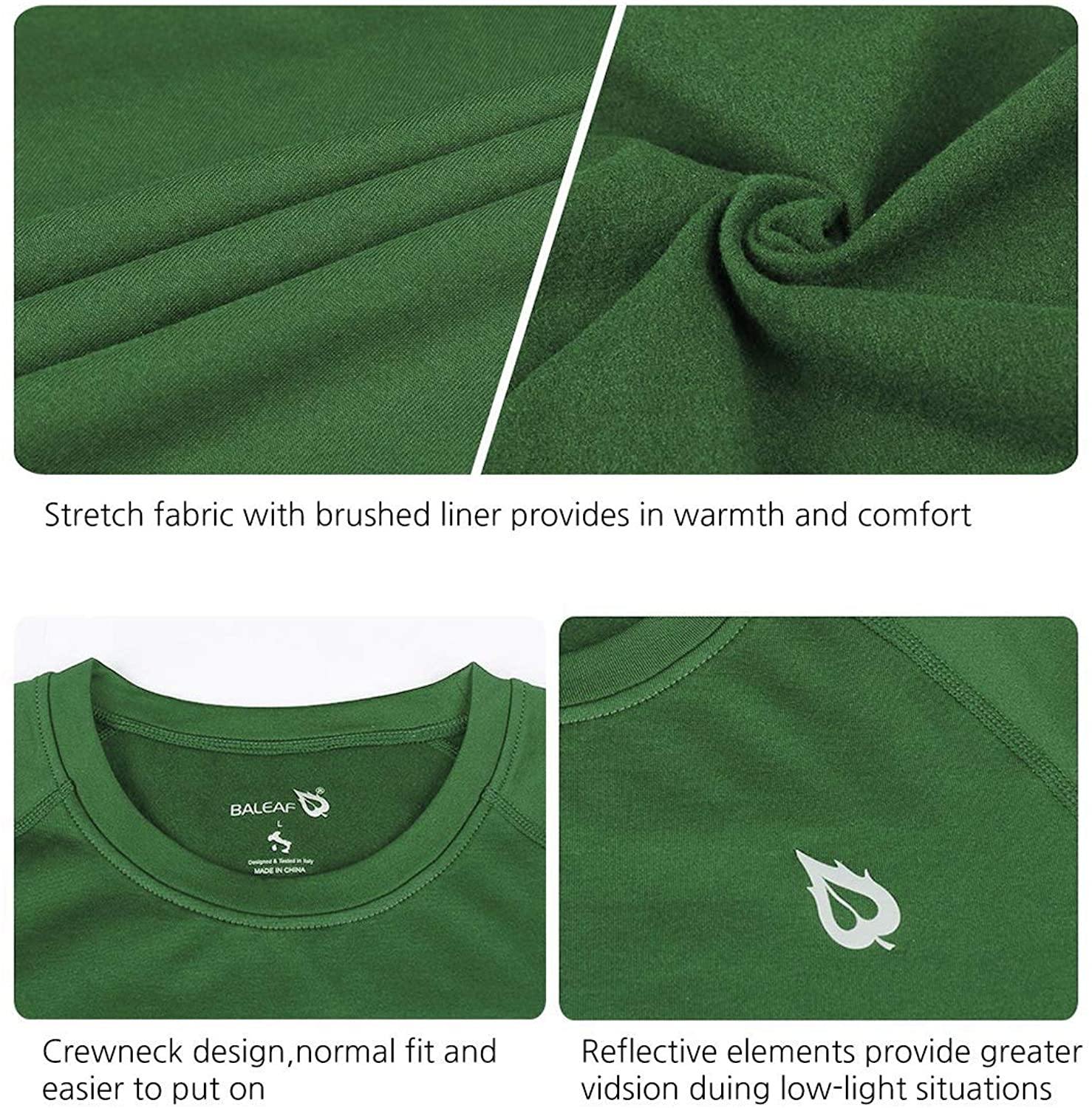 BALEAF Youth Boys'/Girls' Thermal Compression Sports Shirts Long Sleeve Fleece Base Layer Crew Neck