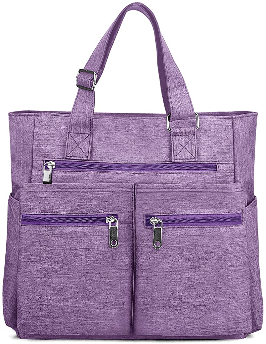 Canvas Tote Bag Waterproof Nylon Multi Pocket Shoulder Bags Laptop Work Bag Teacher Purse and Handbags for Women & Men