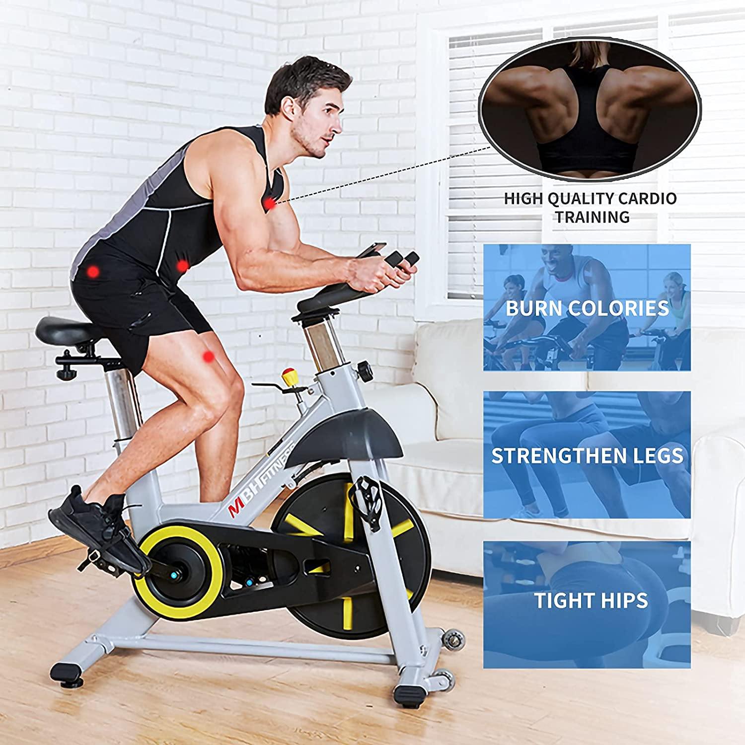 MBH Fitness Magnetic Exercise Bike Stationary, Indoor Cycling Bike for Home Gym Use - JOY2ESpree