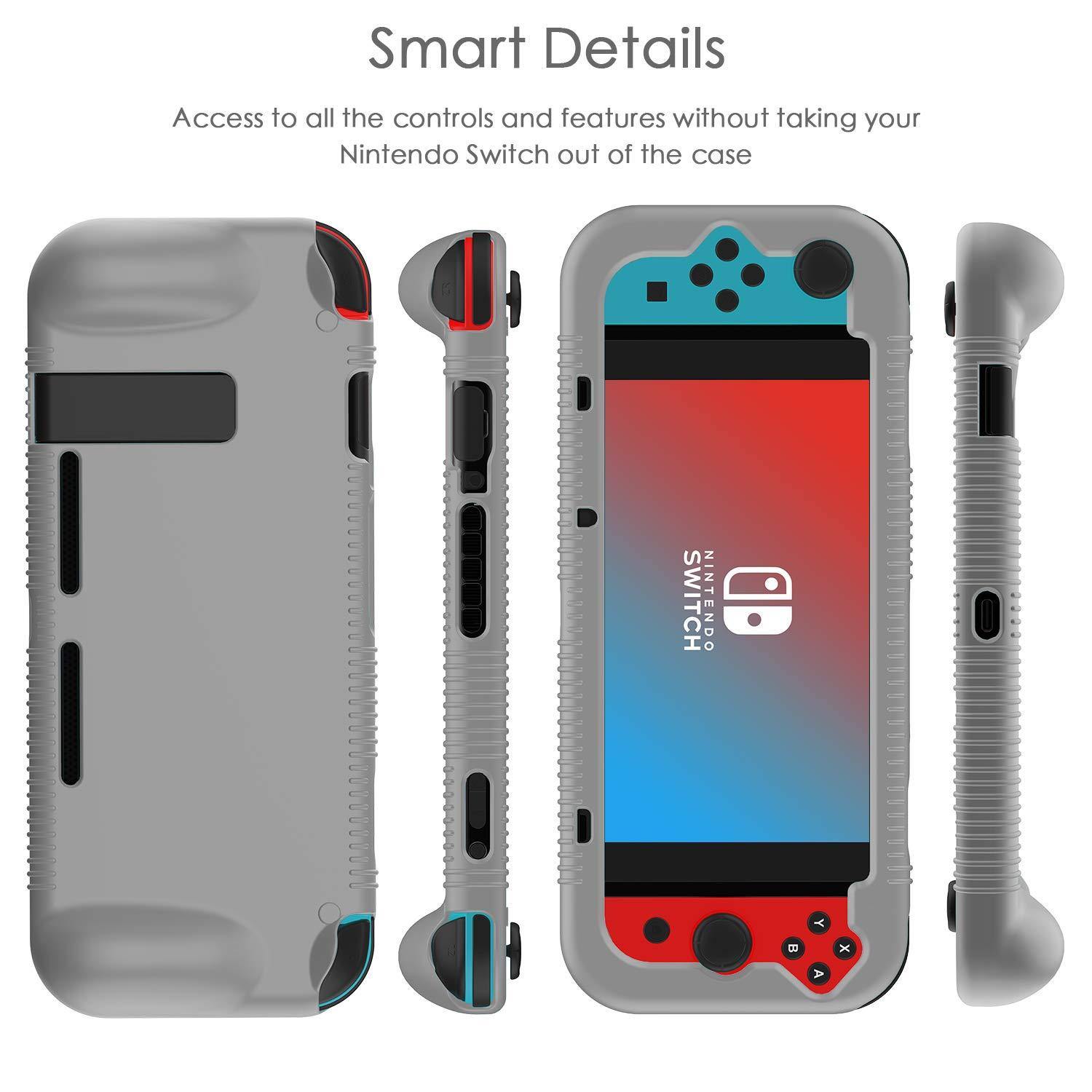 Semeving for Nintendo Switch Case with Tempered Glass Screen Protector for Boy/Girl/Men/Woman/Kids(Black with Screen Protector) … - JOY2ESpree