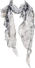 
                        
                          Load image into Gallery viewer, Double Layer Silk scarf, Floral Ruffle Silk Scarf, Summer scarf
                        
                      