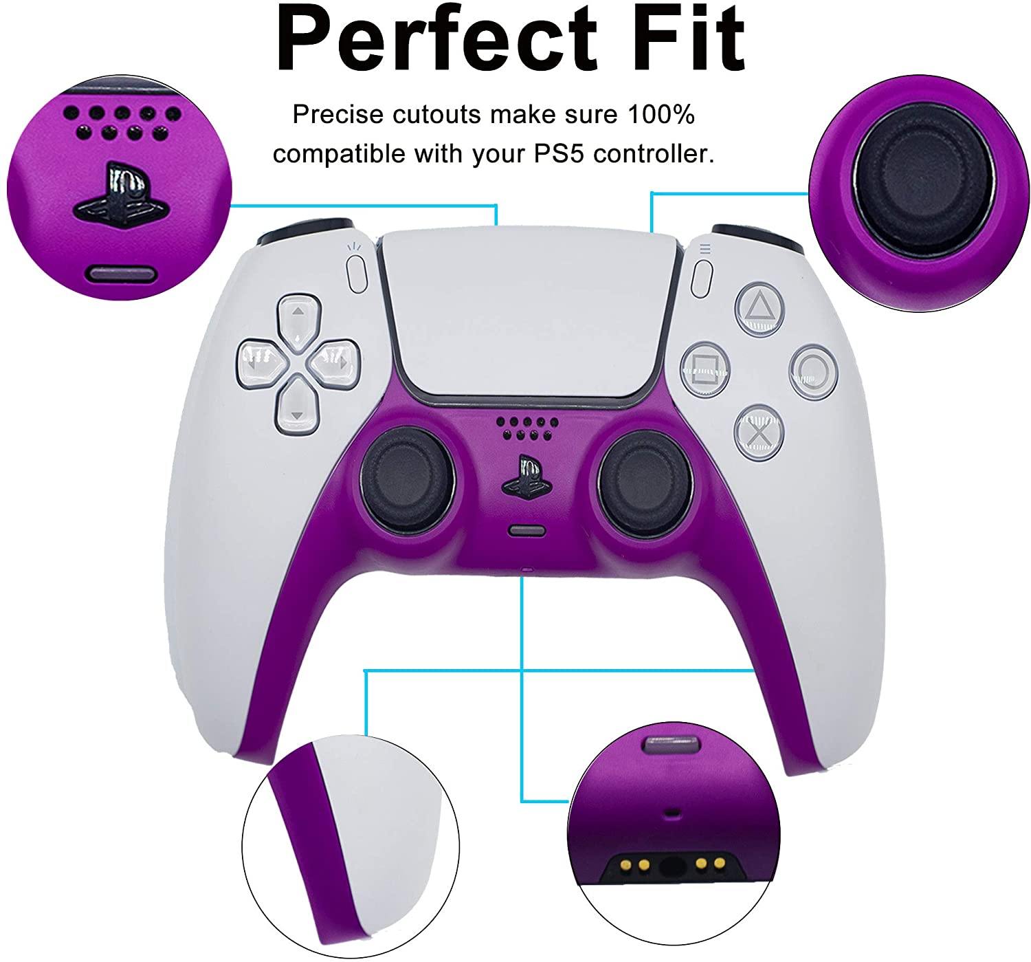 Decorative Shell Case Cover Skin Replacement Set for PS5 Wireless Controller - JOY2ESpree