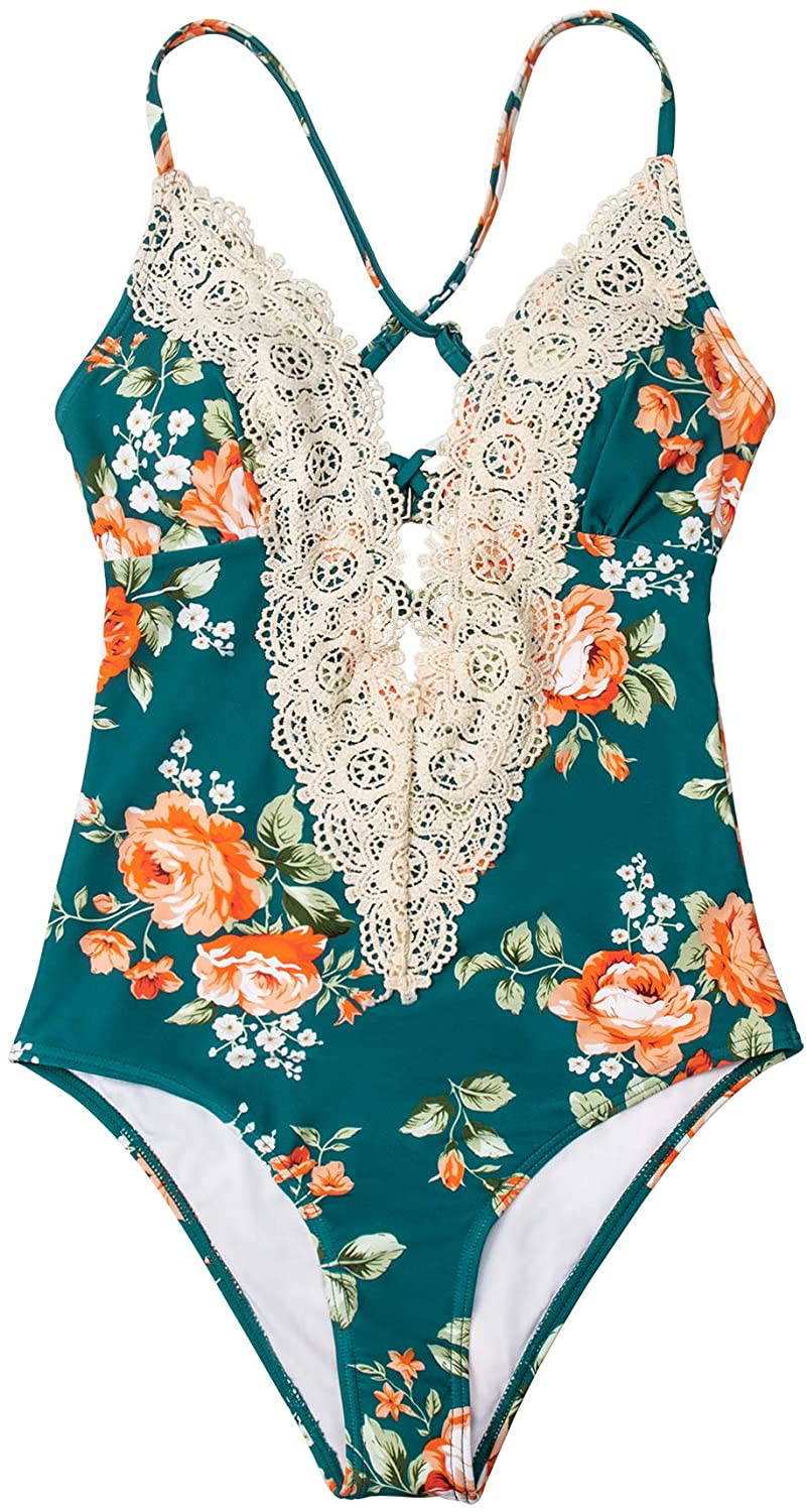 CUPSHE Fashion Women's Ladies Vintage Lace Bikini Sets Beach Swimwear Bathing Suit