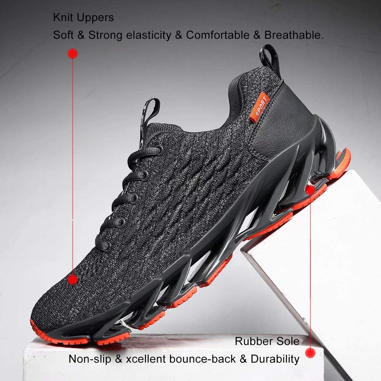 Pozvnn Mens Blade Sneakers Athletic Running Shoes Non Slip Walking Fashion Tennis Shoes