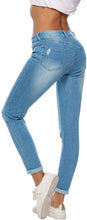 
                        
                          गैलरी व्यूवर में इमेज लोड करें, Resfeber Women's Ripped Boyfriend Jeans Cute Distressed Jeans Stretch Skinny Jeans with Hole
                        
                      