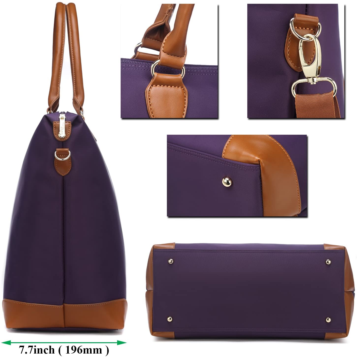 NNEE Large Oversized Water Resistance Nylon Tote Bag With Multiple Pocket Design (Navy)