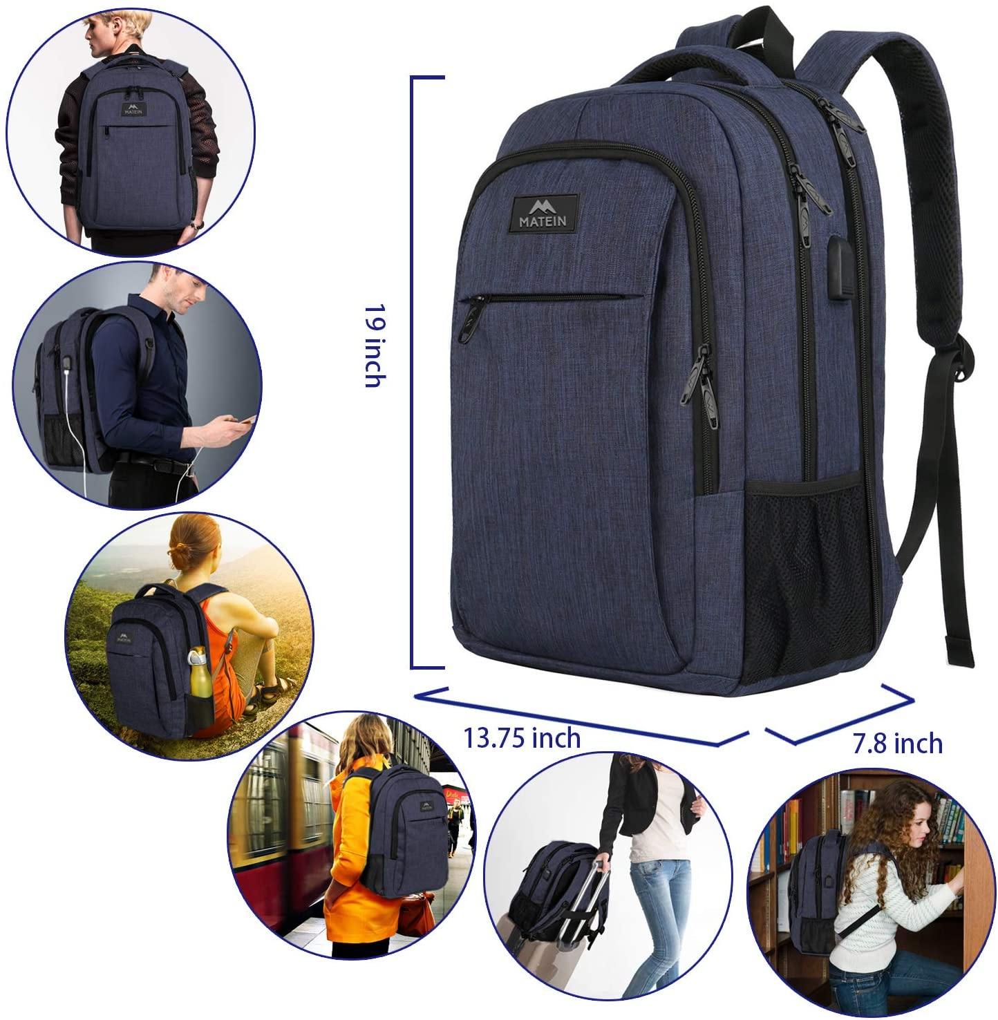 Matein Travel Laptop Backpack, Business Anti Theft Slim Durable Laptops Backpack - JOY2ESpree
