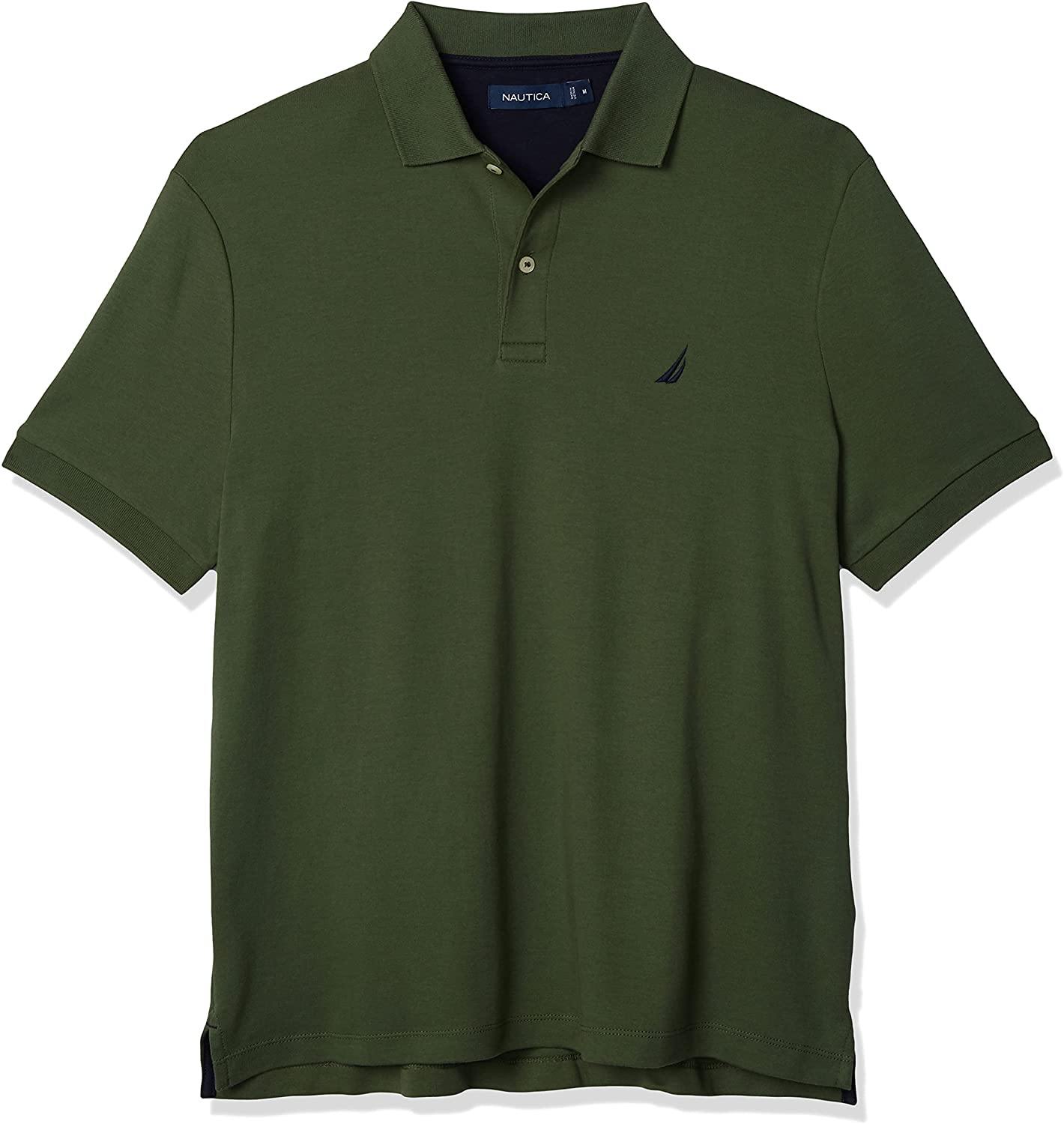 Nautica Men's Classic Fit Short Sleeve Solid Soft Cotton Polo Shirt - JOY2ESpree