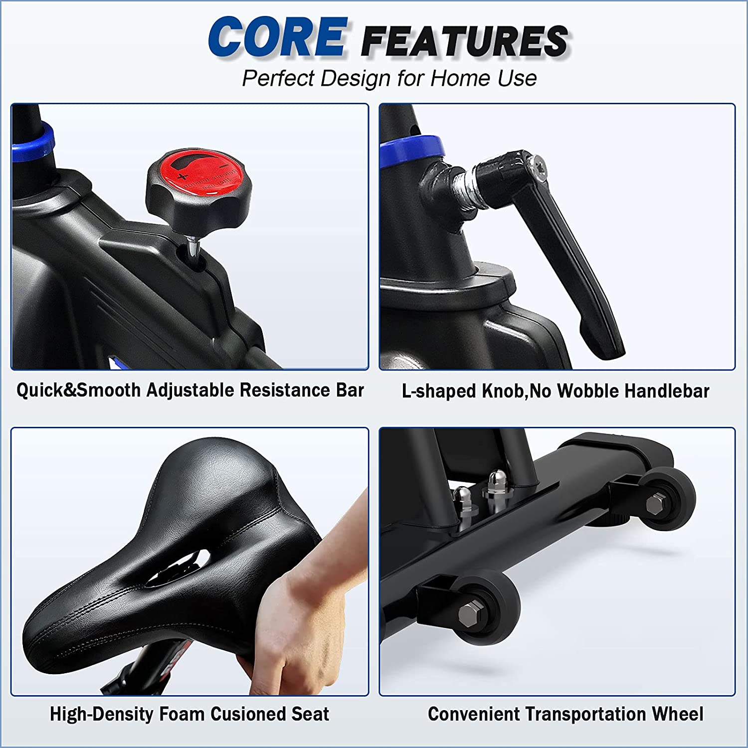 KLL Indoor Cycling Bike, Upgraded Stationary Carido Belt Drive Indoor Exercise Bike for Home Gym - JOY2ESpree