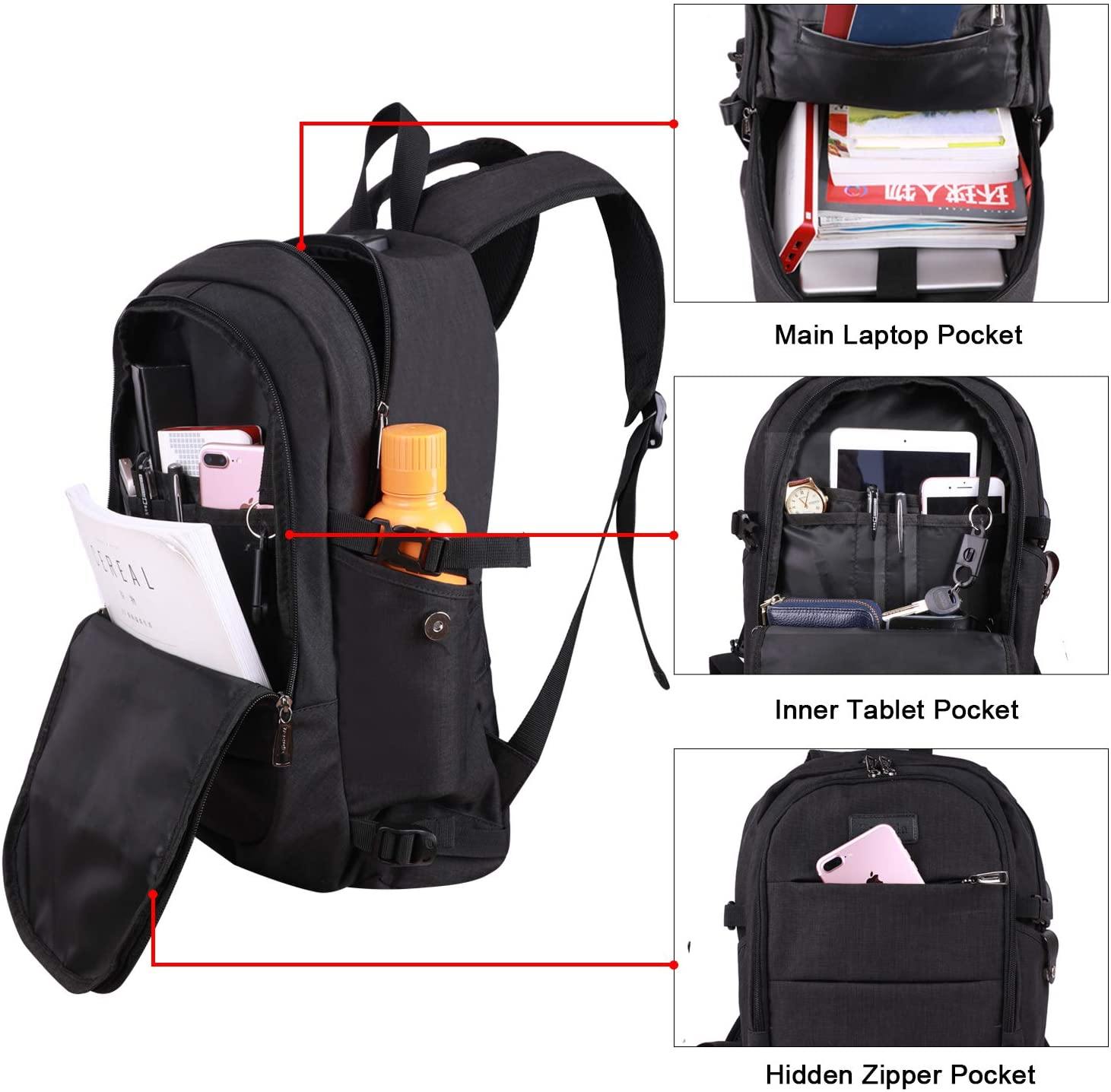 Travel Laptop Backpack Water Resistant Anti-Theft Bag with USB Charging Port - JOY2ESpree