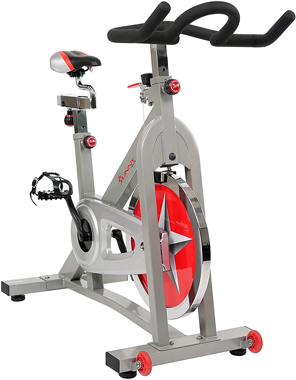 Sunny Health & Fitness Indoor Cycling Exercise Bike with 40 LB Flywheel and Dual Felt Resistance - Pro / Pro II - JOY2ESpree
