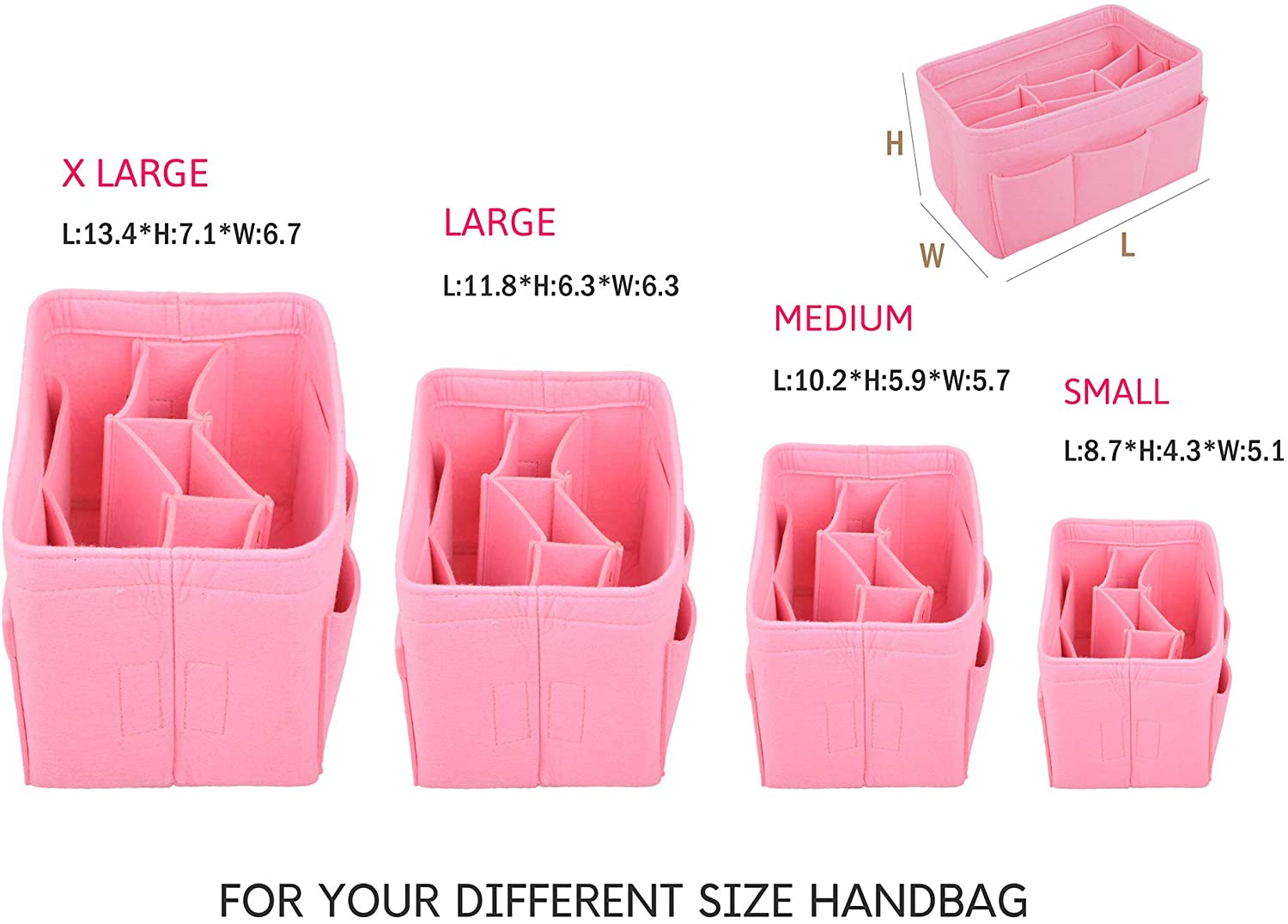 Vercord Felt Purse Organizer Handbag Insert Liner Shaper Bag in Bags for Speedy Neverfull Tote