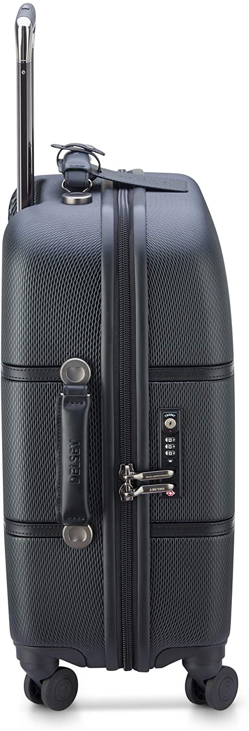 DELSEY Paris Chatelet Hardside Luggage with Spinner Wheels, Chocolate Brown, Checked-Large 28 Inch, with Brake