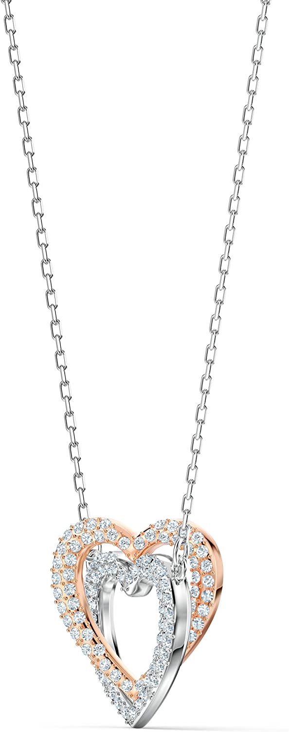 SWAROVSKI Women's Infinity Heart Jewelry Collection, Rose Gold Tone & Rhodium Finish, Clear Crystals - JOY2ESpree