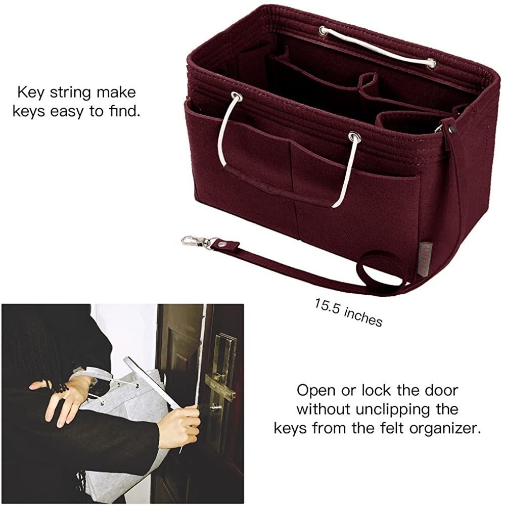 Purse Organizer, Multi-Pocket Felt Handbag Organizer, Purse Organizer Insert with Handles, Medium, Large, X-Large