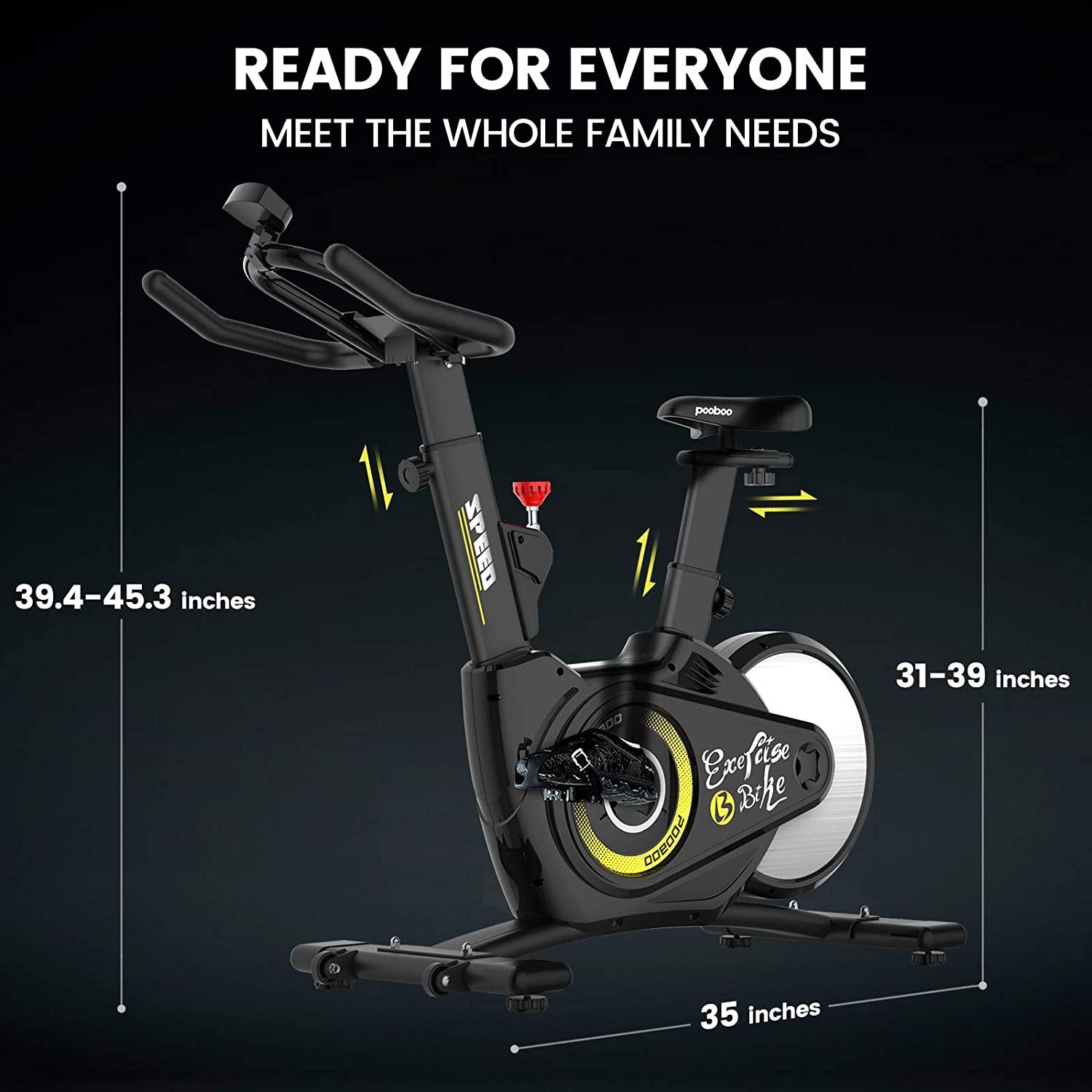 Pooboo Indoor Cycling Bike, Magnetic Resistance Stationary Bike - JOY2ESpree