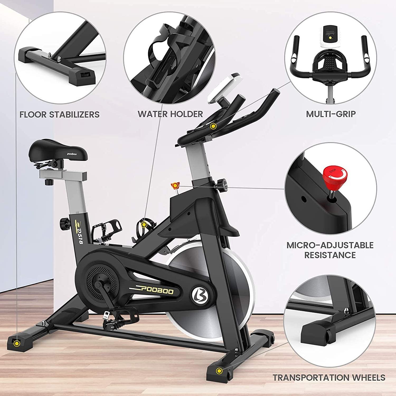 pooboo Indoor Cycling Bike with Magnetic Resistance Exercise Bikes Stationary - JOY2ESpree