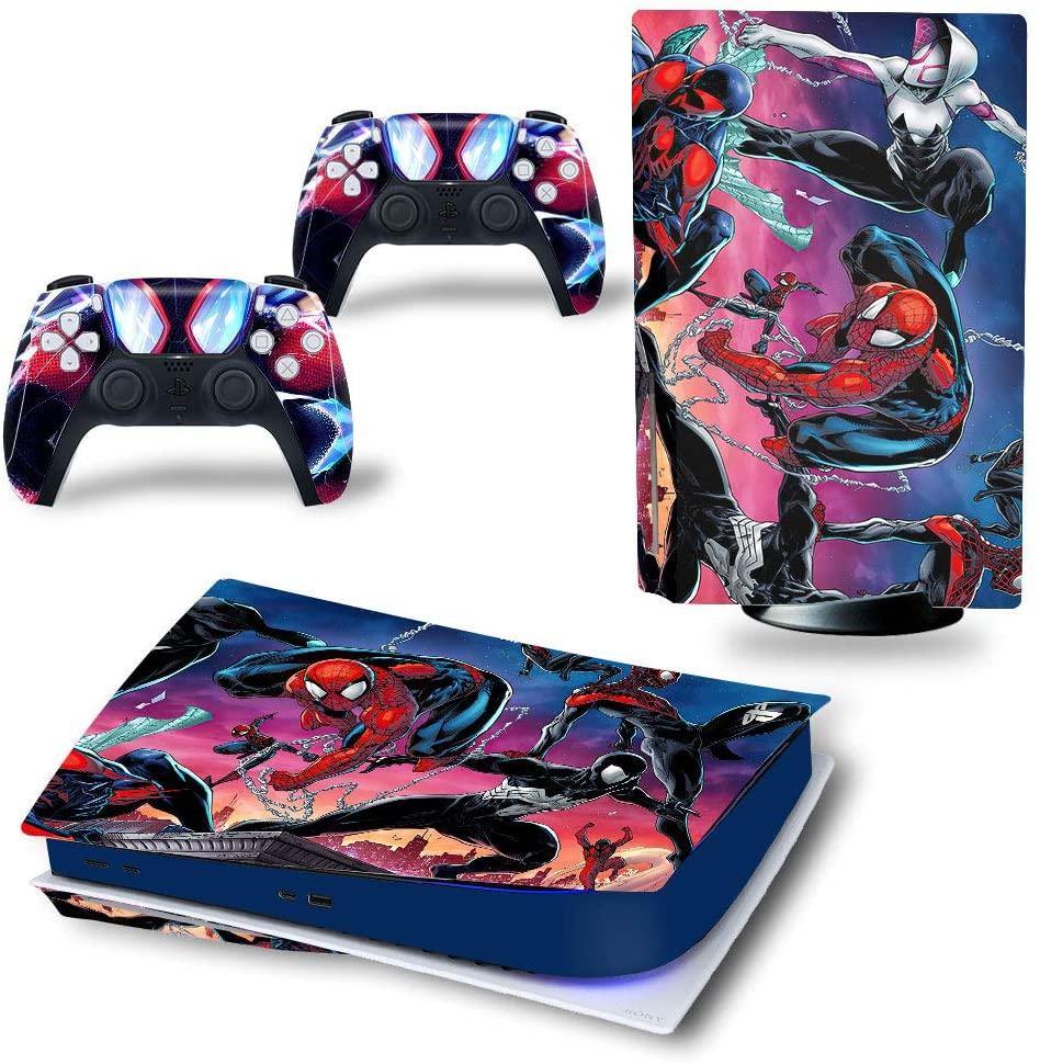 Mmoptop PS5 Skin for Playstation 5 Disc Version Console and Controller Vinyl Cover Skins Wrap - Black Pan-Ther - JOY2ESpree