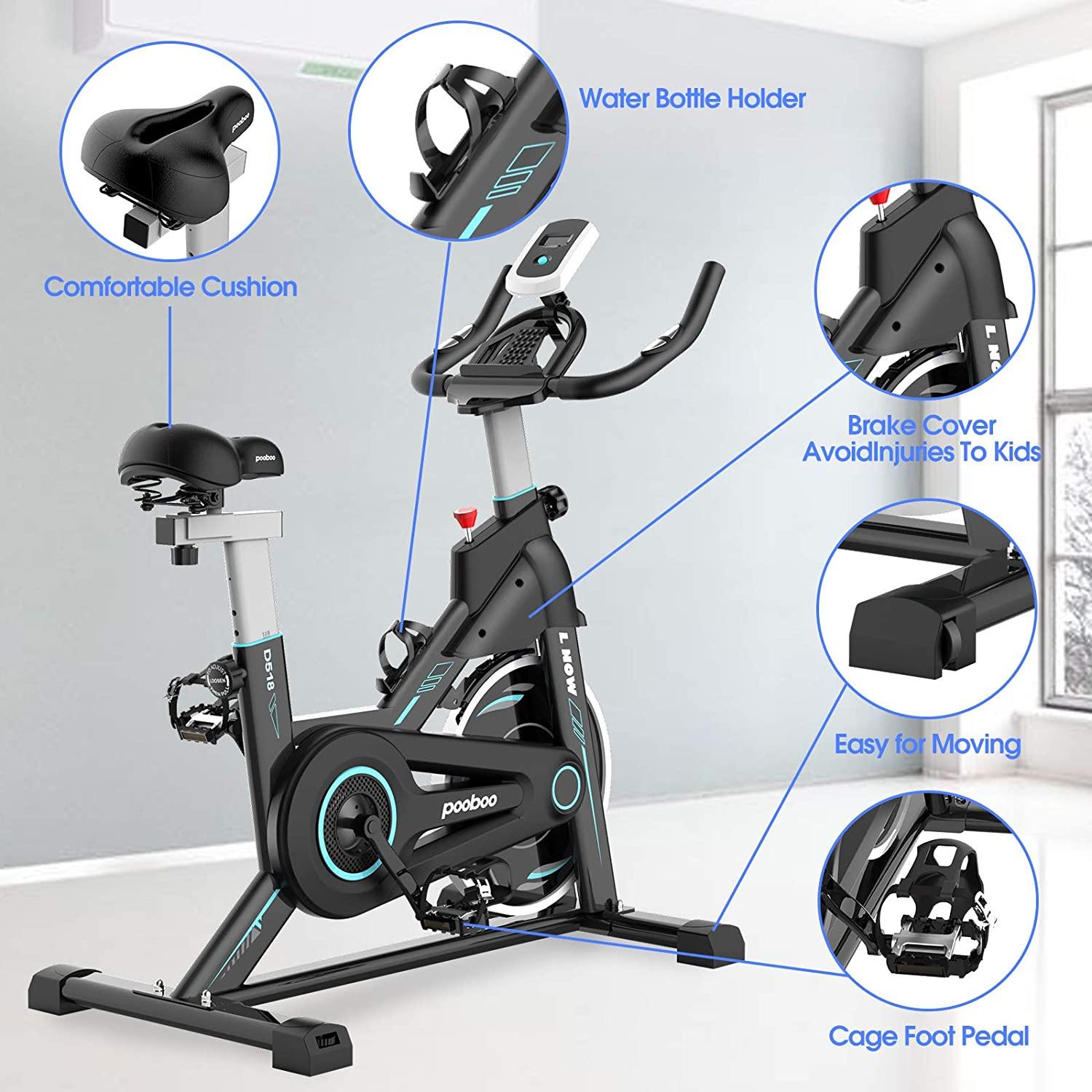 pooboo Magnetic Exercise Bike Indoor Cycling Bike Stationary - JOY2ESpree