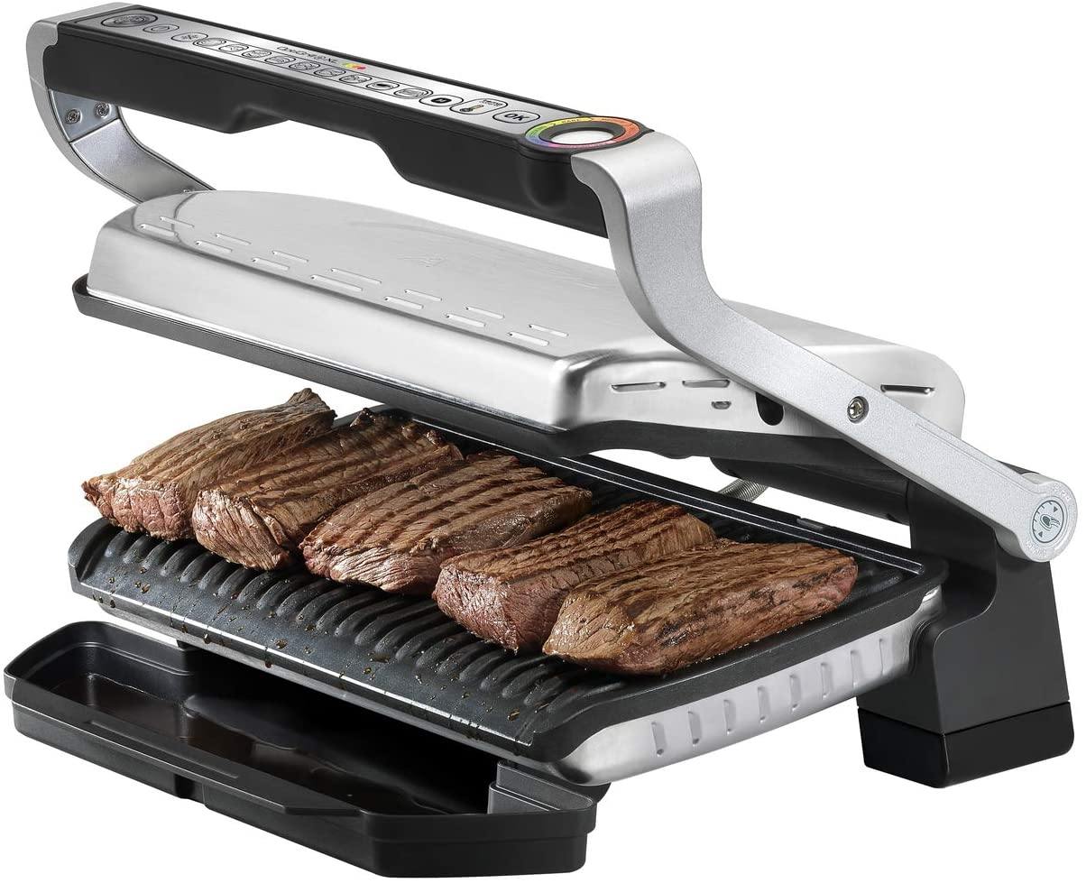 T-fal GC722D53 1800W OptiGrill XL Stainless Steel Large Indoor Electric Grill with Removable and Dishwasher Safe Plates, Silver - JOY2ESpree