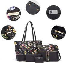 
                        
                          Load image into Gallery viewer, Women Fashion Handbags Wallet Tote Bag Shoulder Bag Top Handle Satchel Purse Set 4pcs
                        
                      