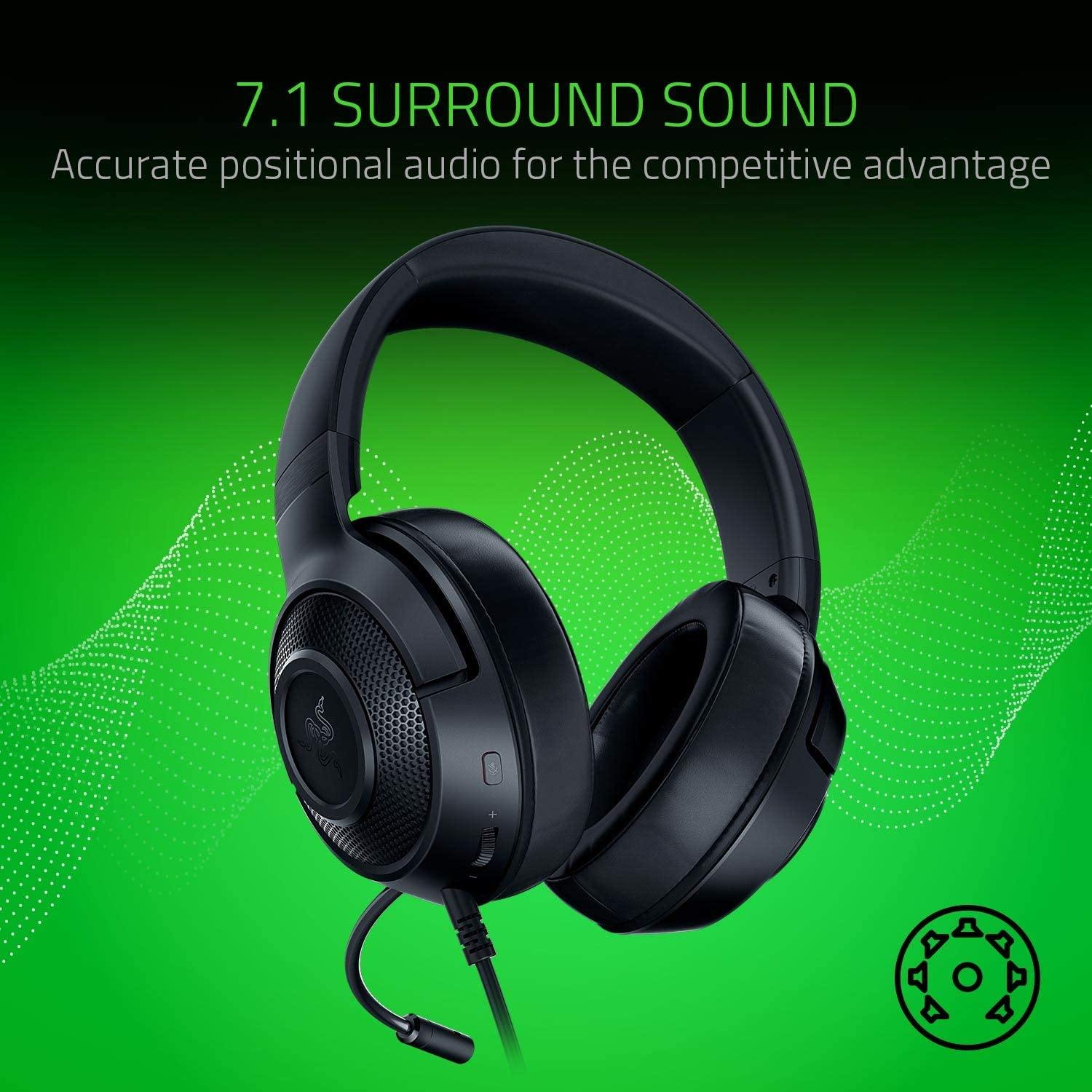 Razer Kraken X Ultralight Gaming Headset: 7.1 Surround Sound - JOY2ESpree