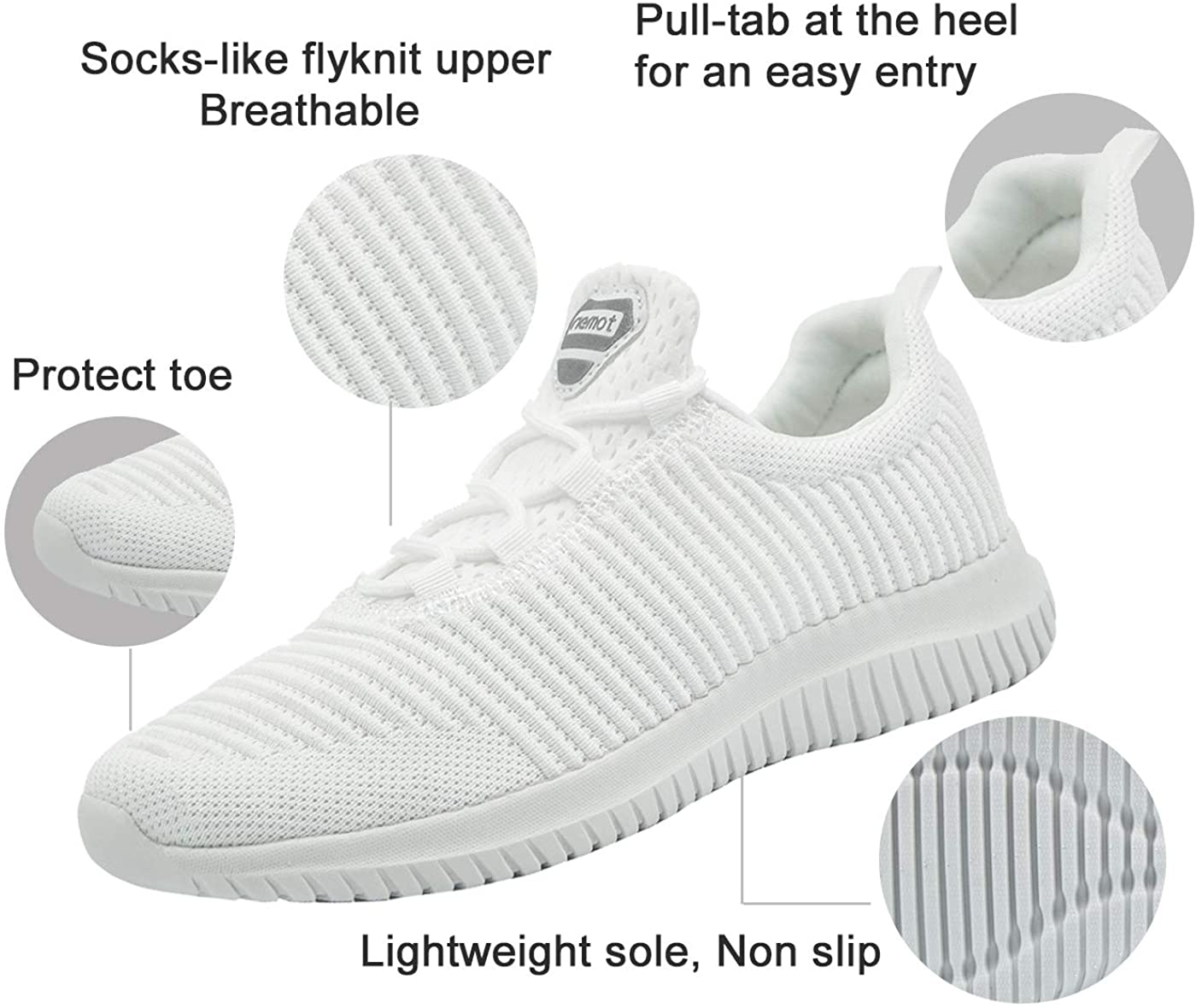 riemot Mens Womens Running Shoes Non Slip Gym Sneakers Lightweight Athletic Walking Sport Tennis Shoe