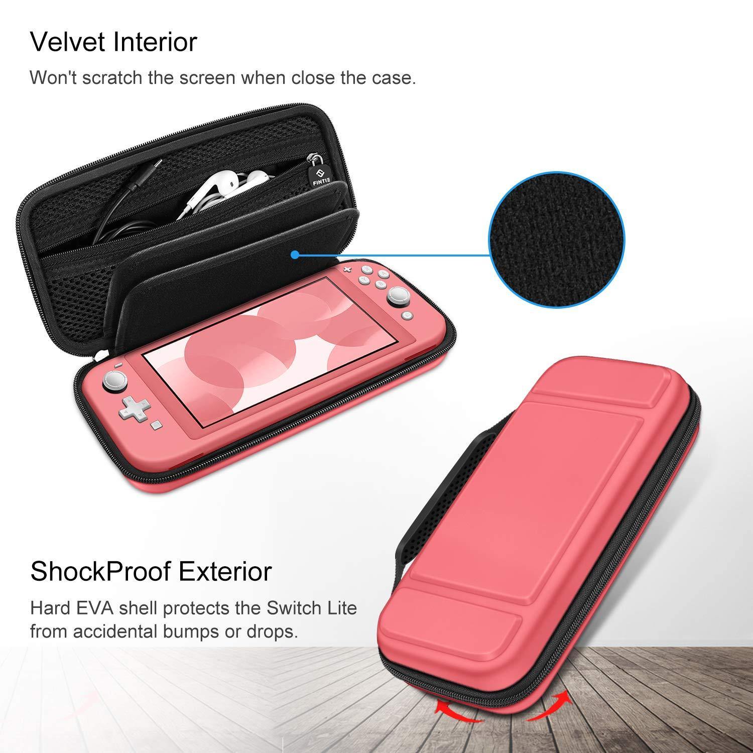 Fintie Carry Case for Nintendo Switch Lite 2019 - [Shockproof] Hard Shell Protective Cover Bag with 15 Game Card/2 Micro SD Card Slots - JOY2ESpree