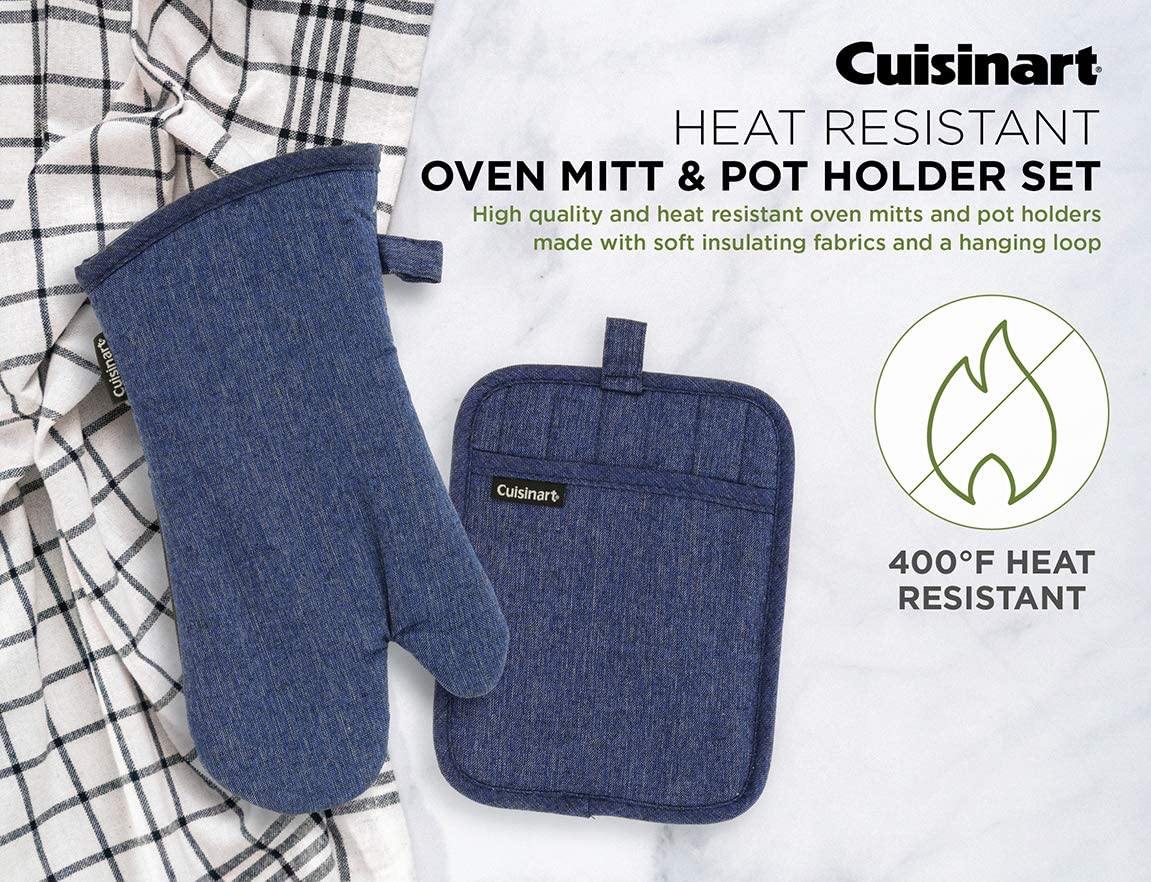 Cuisinart Chambray Neoprene Mini Oven Mitts, 2 Pack – Heat Resistant to 400 F . - JOY2ESpree