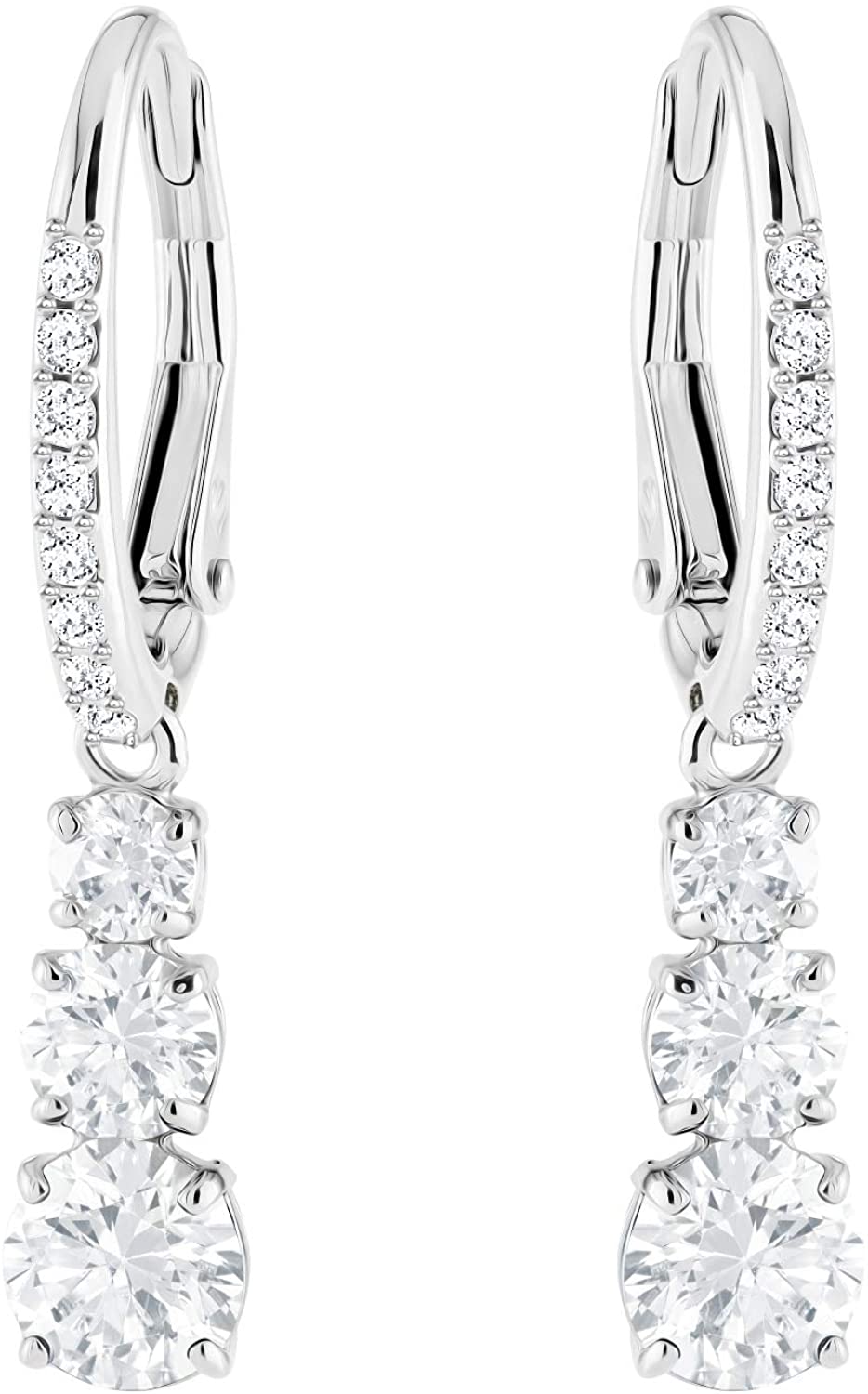 SWAROVSKI Women's Attract Trilogy Jewelry Collection, Rhodium Finish, Clear Crystals - JOY2ESpree